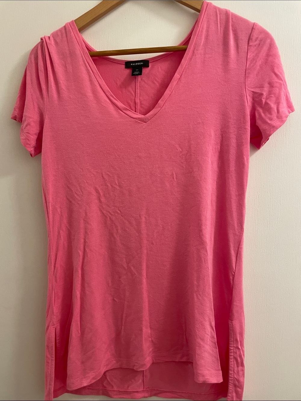 Halogen Bright Pink V-Neck Short Sleeve Tee